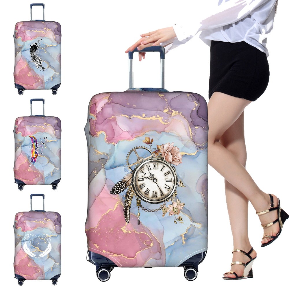 Luggage Cover Suitcase Protective Cover Printing Feather Series Dust-Proof Elastic Fabric for 18-32i