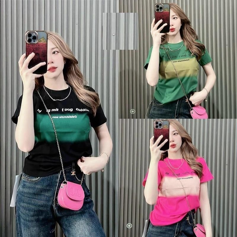 เสื้อยืด สวย สำหรับผู้หญิงและผู้ชาย ทันสมัย อเนกประสงค์ แขนสั้น สตรีทแวร์ ท็อป แฟชั่นฤดูร้อนของผู้หญิง ชุดคู่รัก