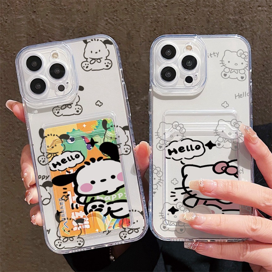 SAMSUNG ช่องใส่การ์ดกระเป๋าสําหรับSamsung Galaxy A16 A15 A14 A13 A12 M12 A11 A10S A06 A05 A05S A04 A04 A04E M13 A02 M03S A02S A03 นุ่มKittyฝาครอบ