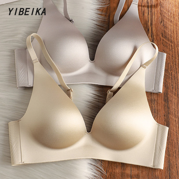 ชุดชั้นในซาตินแบบชิ้นเดียว ไร้รอยต่อสำหรับผู้หญิงหน้าอกเล็ก