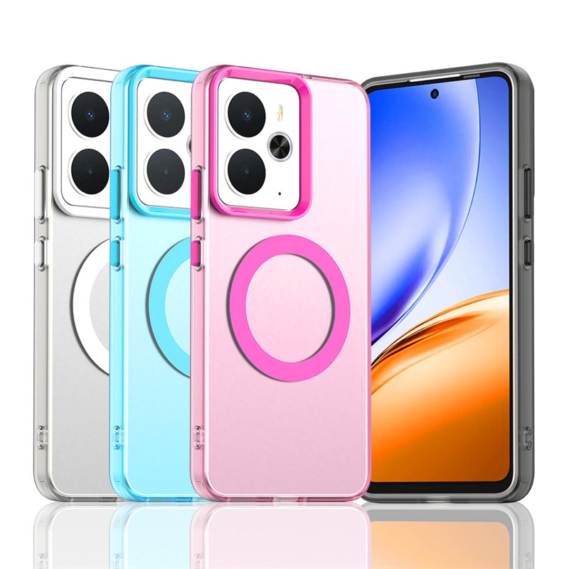 เคสโทรศัพท์โปร่งแสงสําหรับRealme P3 สําหรับRealme P3 5Gการดูดซับแม่เหล็กชาร์จไร้สายปกหลังสําหรับReal