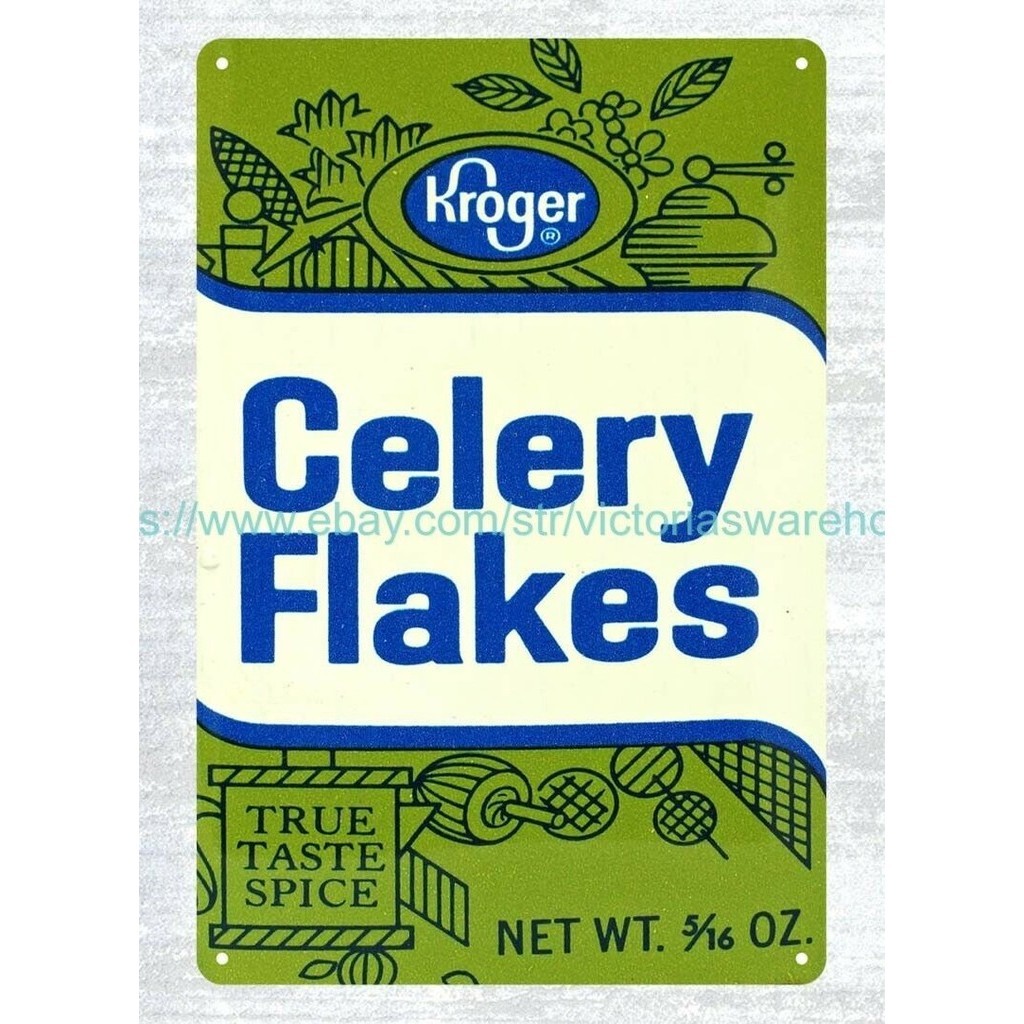 Man Cave Club Bathroom Wall Art Kroger Celery Flakes Spice Metal Tin Sign 20 X 30 Cm