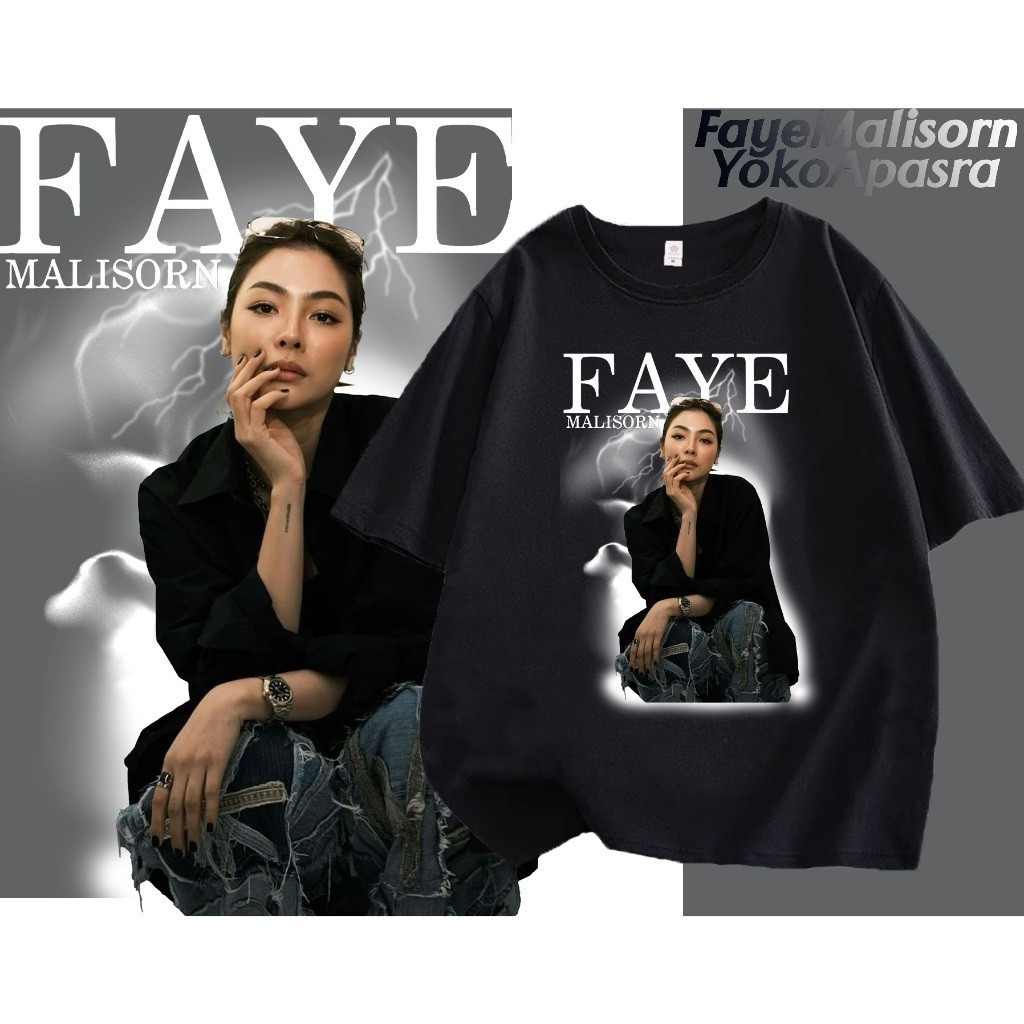 FAYE&YOKO👕👕 เสื้อยืดผ้าฝ้ายแท้Rhy Blank The Series Faye Celebration Yoko Apasra Thai Drama Front Bac