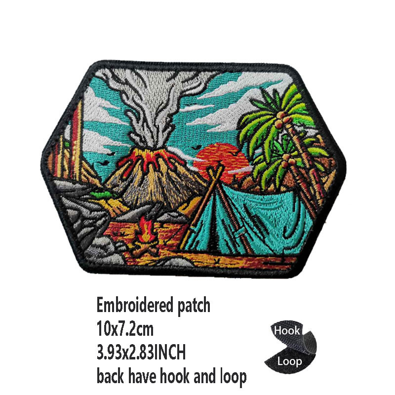 ออกแบบใหม่ Velcro Patch HAPPY CAMPER Camping ปลอกแขนภูมิทัศน์ธรรมชาติ Yamagawa River แพคเกจกลางแจ้งสติกเกอร์ - รูปที่ 7