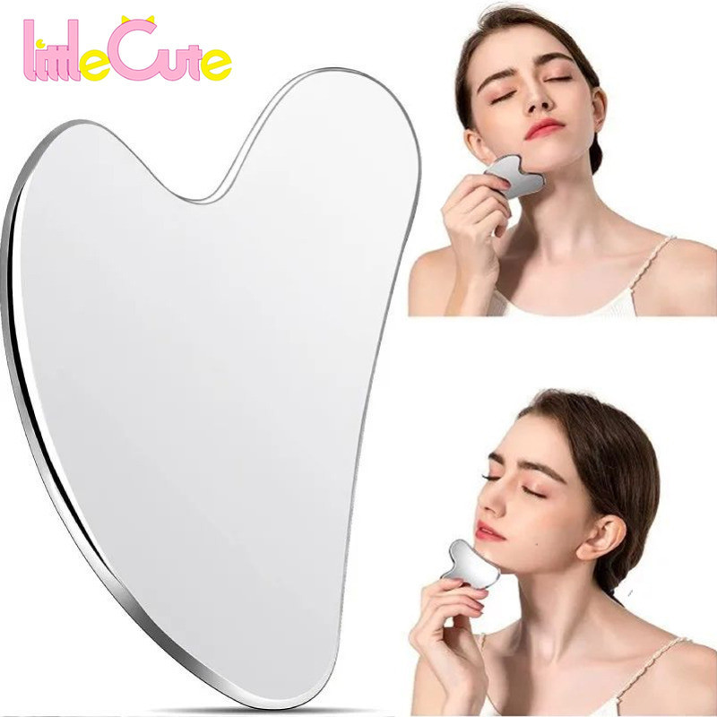 กระดานกัวซาสแตนเลส - SPA Muscle Guasha Scraper - ชิ้นรูปหัวใจ - เครื่องมือดูแลความงาม - กระดานขูด Meridian - ยกกระชับใบหน้า Anti-Aging - เครื่องนวดจุดฝังเข็ม