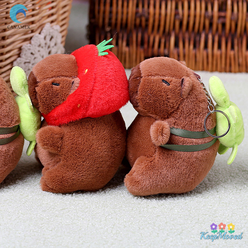 Keepmoved สร้างสรรค์น่ารัก Capybara ตุ๊กตาพวงกุญแจตุ๊กตาสัตว์ตุ๊กตาพวงกุญแจรถ Ch กระเป๋าเป้สะพายหลังจี้อุปกรณ์ตกแต่งของขวัญใหม่