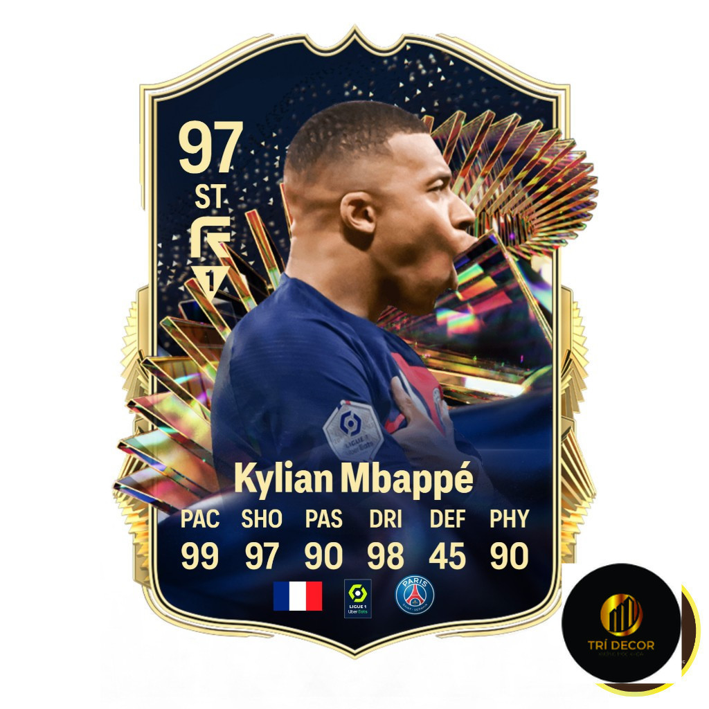 พวงกุญแจ Kylian Mbappé การ์ดนักฟุตบอล _DH