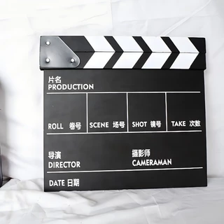 F2C กระดานสเลทคัทฉากภาพยนตร์ พร็อพถ่ายรูปมินิมอล สำหรับถ่ายหนังสามารถเขียนและลบได้ Movie Slate Film