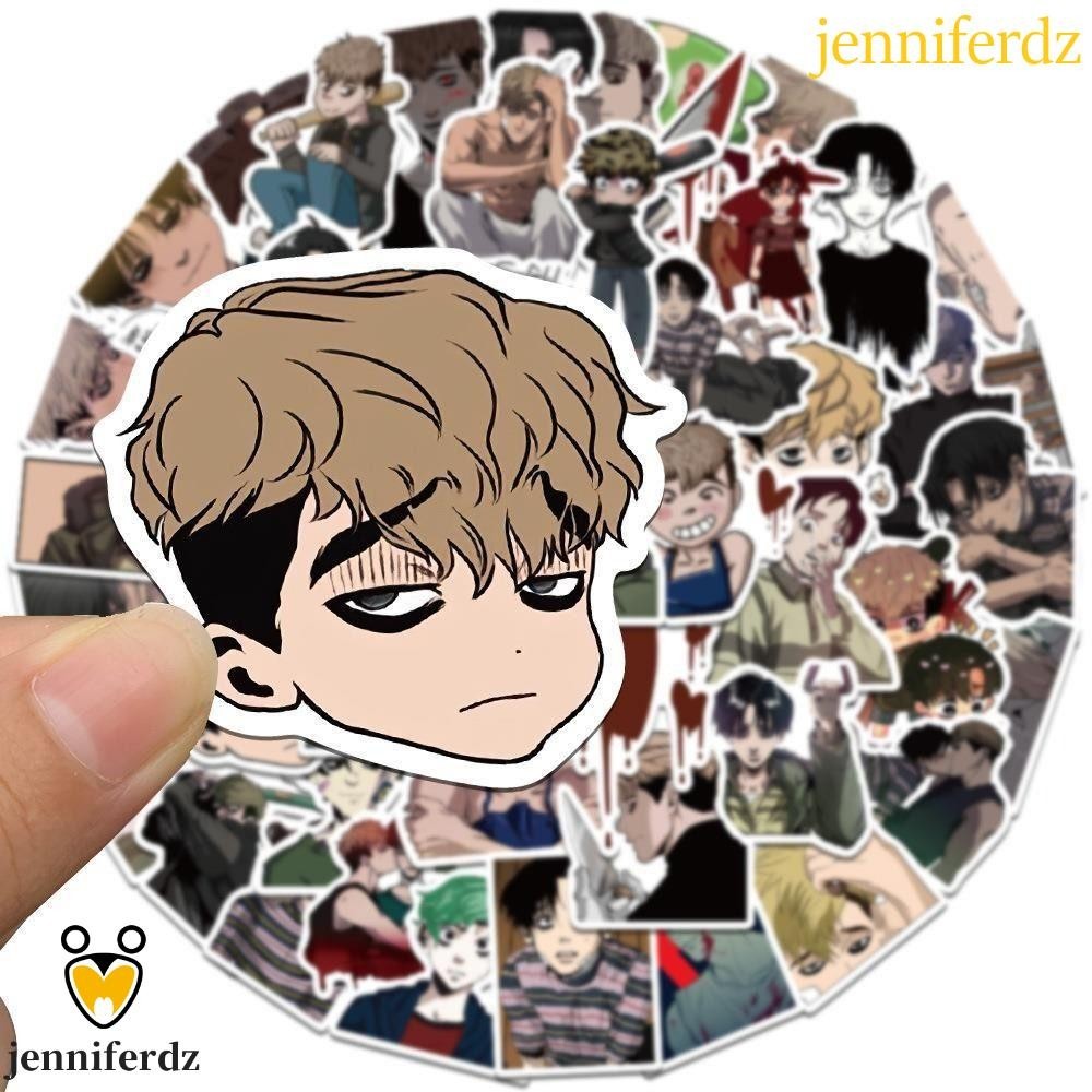 Jenniferdz สติกเกอร์ ลายการ์ตูนอนิเมะ Killing Stalking สไตล์เกาหลี สําหรับตกแต่งกระเป๋าเดินทาง ของขว