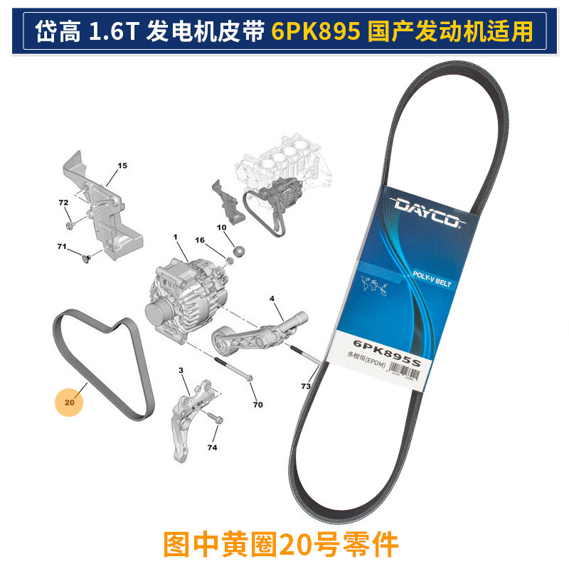 V760401480 Dayco 6PK895S Peugeot 208 3008 308 508 5008 Citroen C4 DS3 DS4 เครื่องปรับอากาศคอมเพรสเซอ