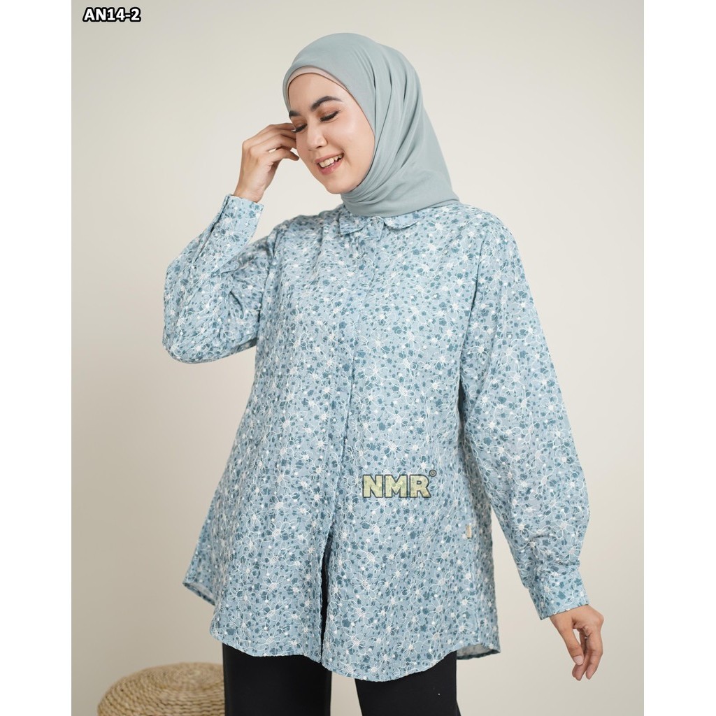 KEMEJA KATUN NMR เสื้อผ้าฝ้ายปักพิมพ์ AN14-2 (คอปกเสื้อ)