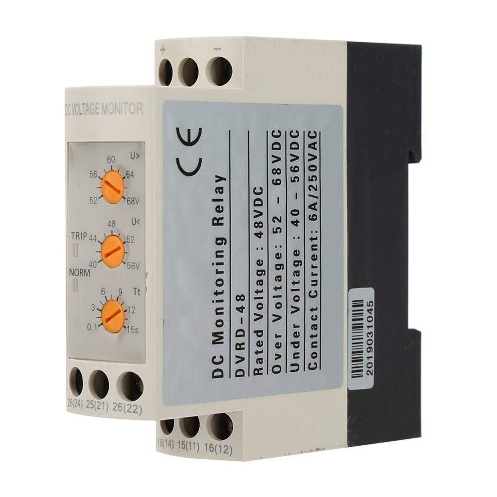 ❈DVRD Voltage Monitoring Relay DC 12V/24V/36V/48V Over-Voltage and Under-Voltage Protection Relay 35