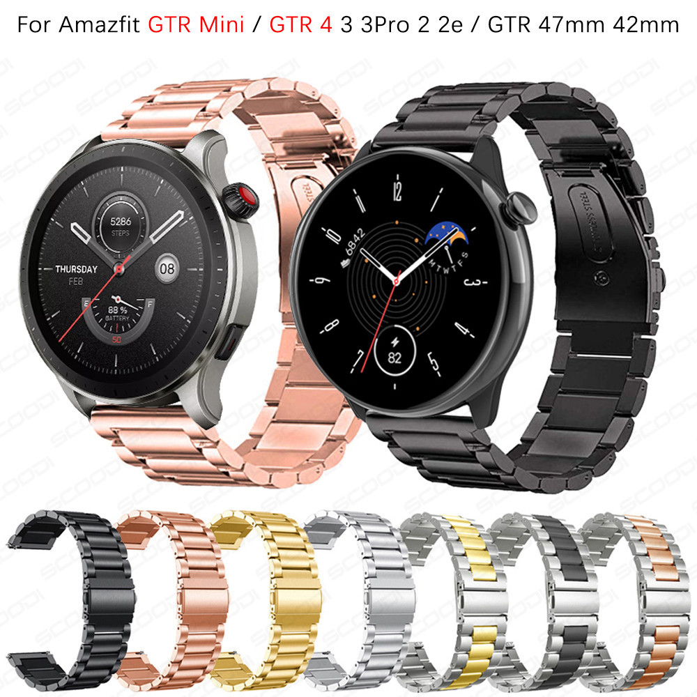 สายนาฬิกาสแตนเลสสําหรับ Amazfit GTR Mini / GTR 4 / 3 / 3 Pro / 2 / 2e / GTR 47 มม. 42 มม.