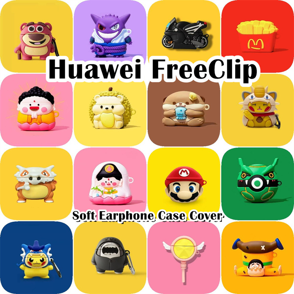 imamuraFor Huawei FreeClip Case Casing Soft Silicone Headphone Case Trend Creative Cartoon NO.3