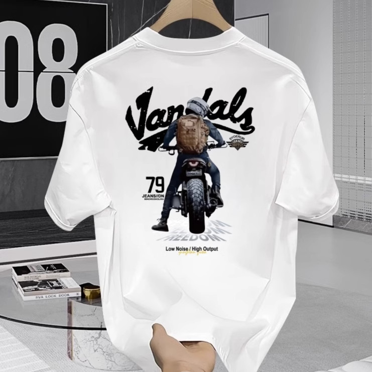 (จัดส่งตลอด 24 ชั่วโมง)Woo Right เสื้อยืดคอกลมแขนสั้น เสื้อยืดผู้ชาย ทรงหลวม คุณภาพสูง(สีดำ สีขาว) รุ่น T99 HY