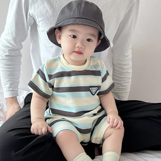 ฤดูร้อนใหม่เสื้อผ้าเด็กชายหญิงบอดี้สูทแขนสั้นทารกแรกเกิดน่ารักสุดน่ารักลายสไตล์เกาหลี ชุดรอมเปอร์