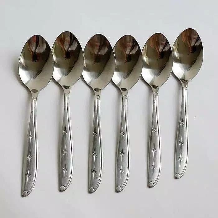 HAPPY FUN STAINLESS SPOON และ FORK COTENTS 12 ชิ้น no. 888 - ช้อน 888