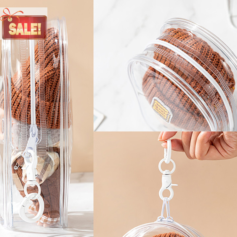 Bl 1 ชิ้น PVC โปร่งใสป้องกันกรณีพวงกุญแจกระเป๋า Organizer กล่องของเล่นตุ๊กตาของขวัญกระเป๋าฝุ่น แขวนกระเป๋า A