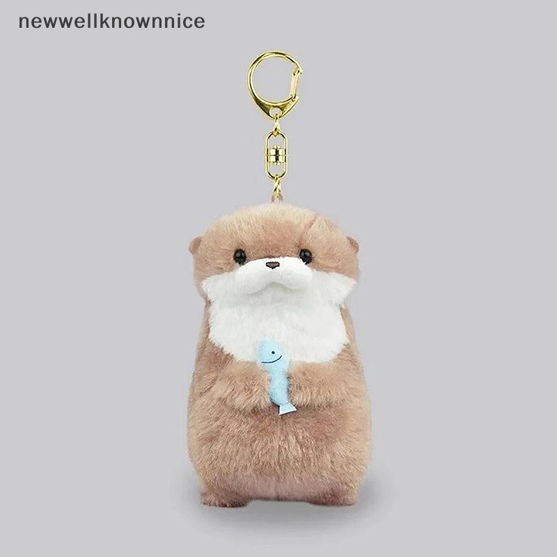 Newwellknownnice น่ารัก Otters ถือปลา Plush Keyrings น้ําหนักเบาแขวนจี้ Props สําหรับกระเป๋านักเรียน Key กระเป๋าสตางค์ TH