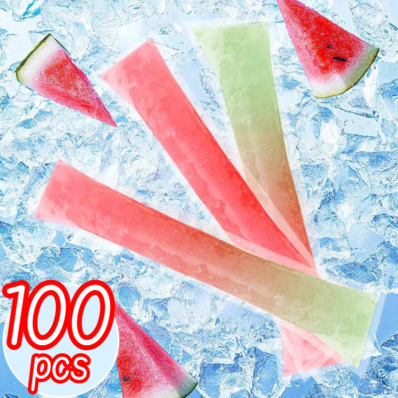 100ชิ้นครัวเรือนใสทิ้งไอติมแม่พิมพ์ถุงบรรจุ/โฮมเมดไอศครีมถุงปิดผนึกตัวเองหลอดเรเซอร์/ไอศครีมทําเอง มิ้ลด์