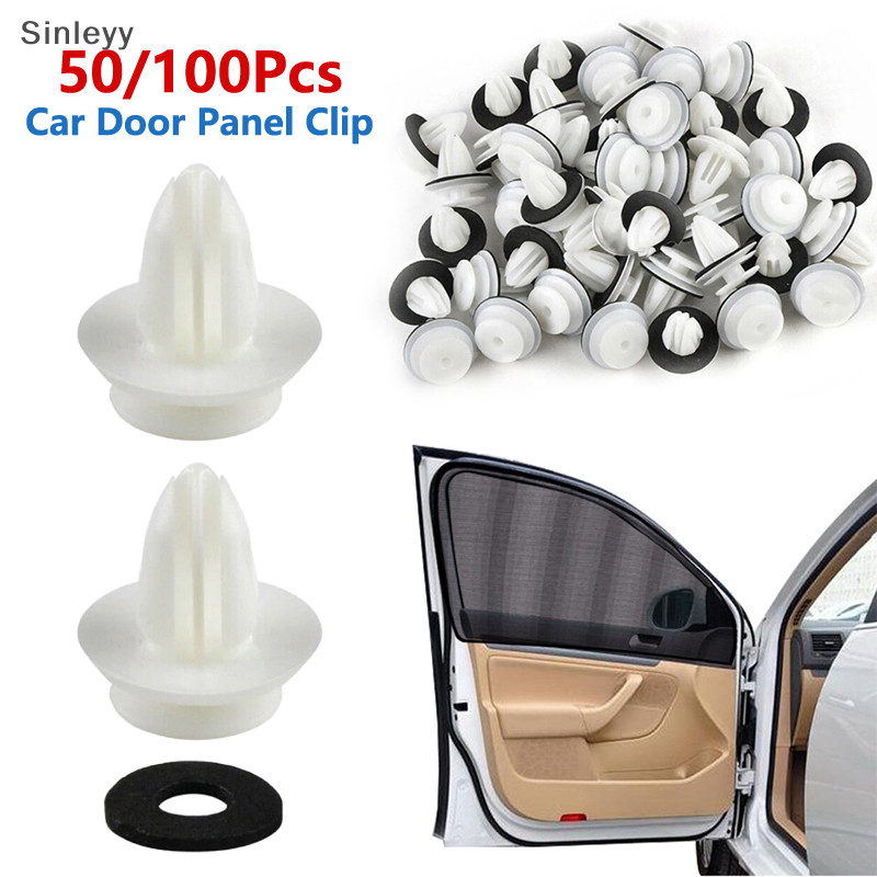 Nle 50/100 ชิ้นแผงประตูรถคลิป W/ซีลแหวน Auto Vehicle Retainer Fastener คลิปกันชนรถ Push Pin Rivet แผงประตูคลิป N