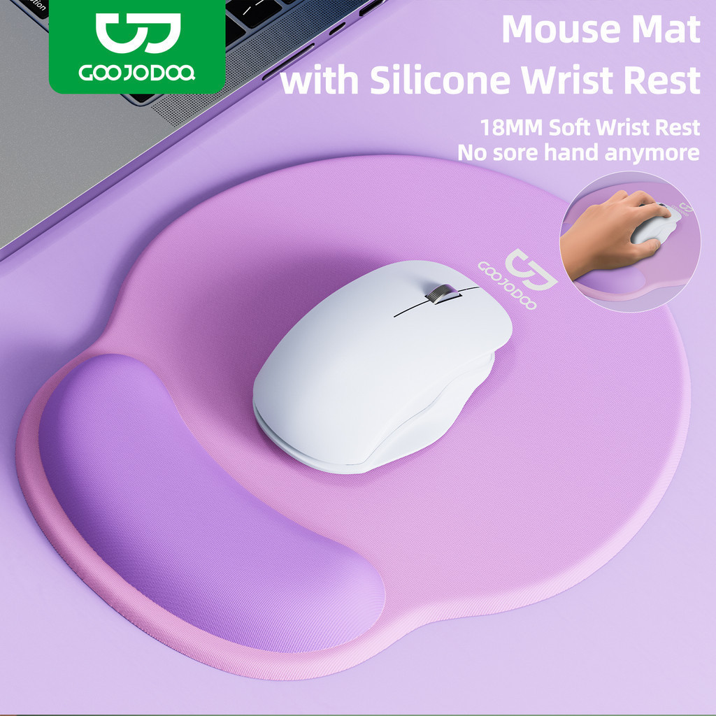 GOOJODOQ Ergonomic Mouse Pad with 14mm Wrist Rest & Anti-Slip Base Comfortable Durable & Easy to Clean