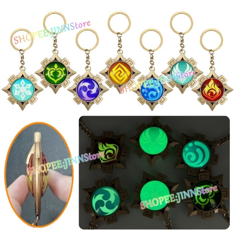 - Jinn - GENSHIN Luminous Vision Keychians เกม GENSHIN IMPACT NATLAN Vision พวงกุญแจ GENSHIN Fire Country: NATLAN Vision พวงกุญแจกระจกสองด้าน