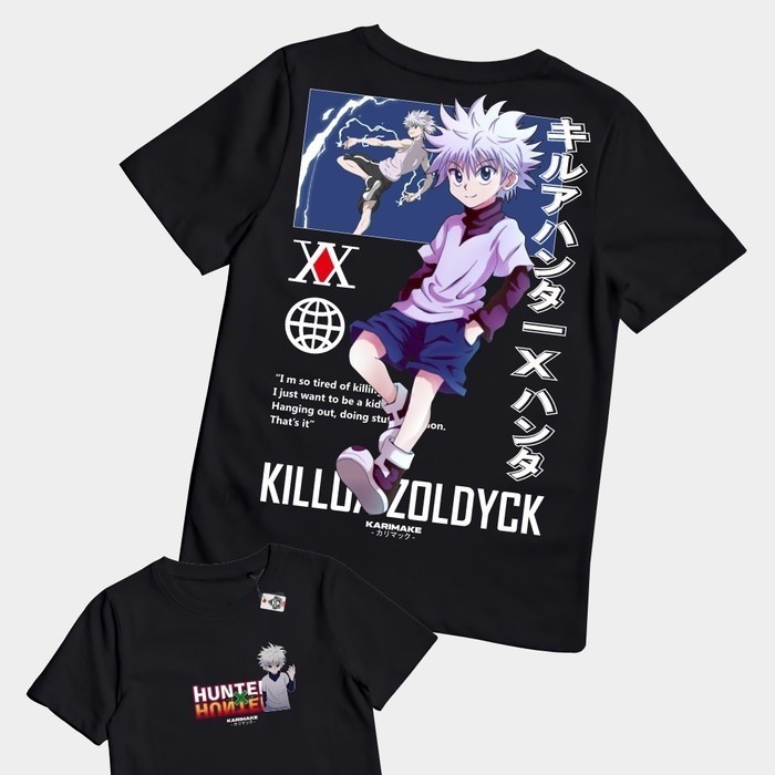 เสื้อยืดลายฤดูร้อน ลูกชายฮันเตอร์ X ฮันเตอร์ KILLUA ZOLDYCK กษัตริย์ดอกไม้อะนิเมะ เสื้อยืดคอตตอนฤดูร้อน2024 S-5XL