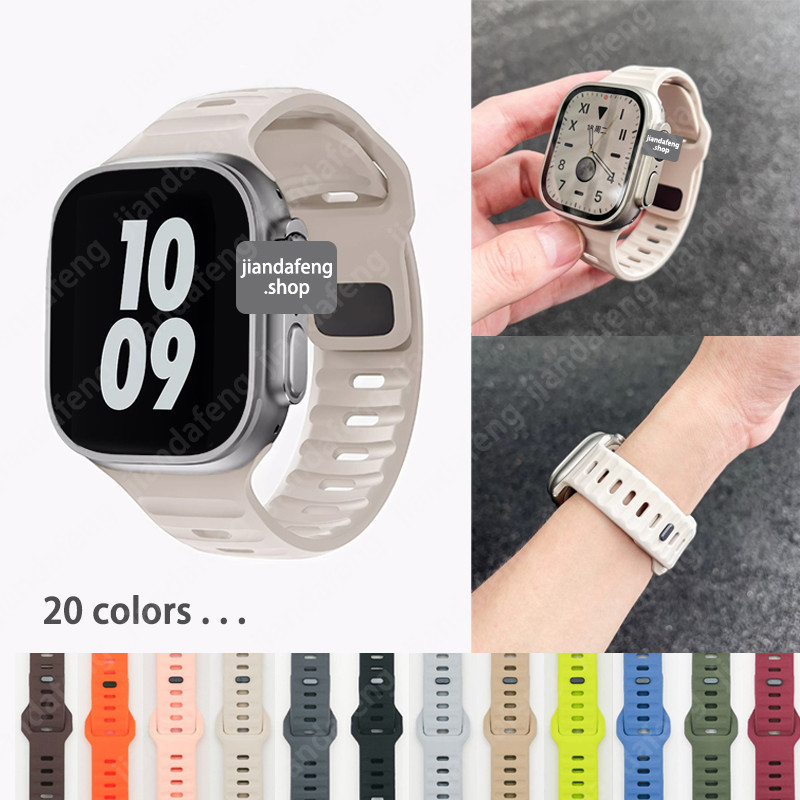 สายรัดข้อมือซิลิโคนสําหรับ Apple Watch Series 9 8 7 SE 6 5 4 3 2 1 38 มม. 40 มม. 41 มม. 42 มม. 44 มม. 45 มม. 49 มม