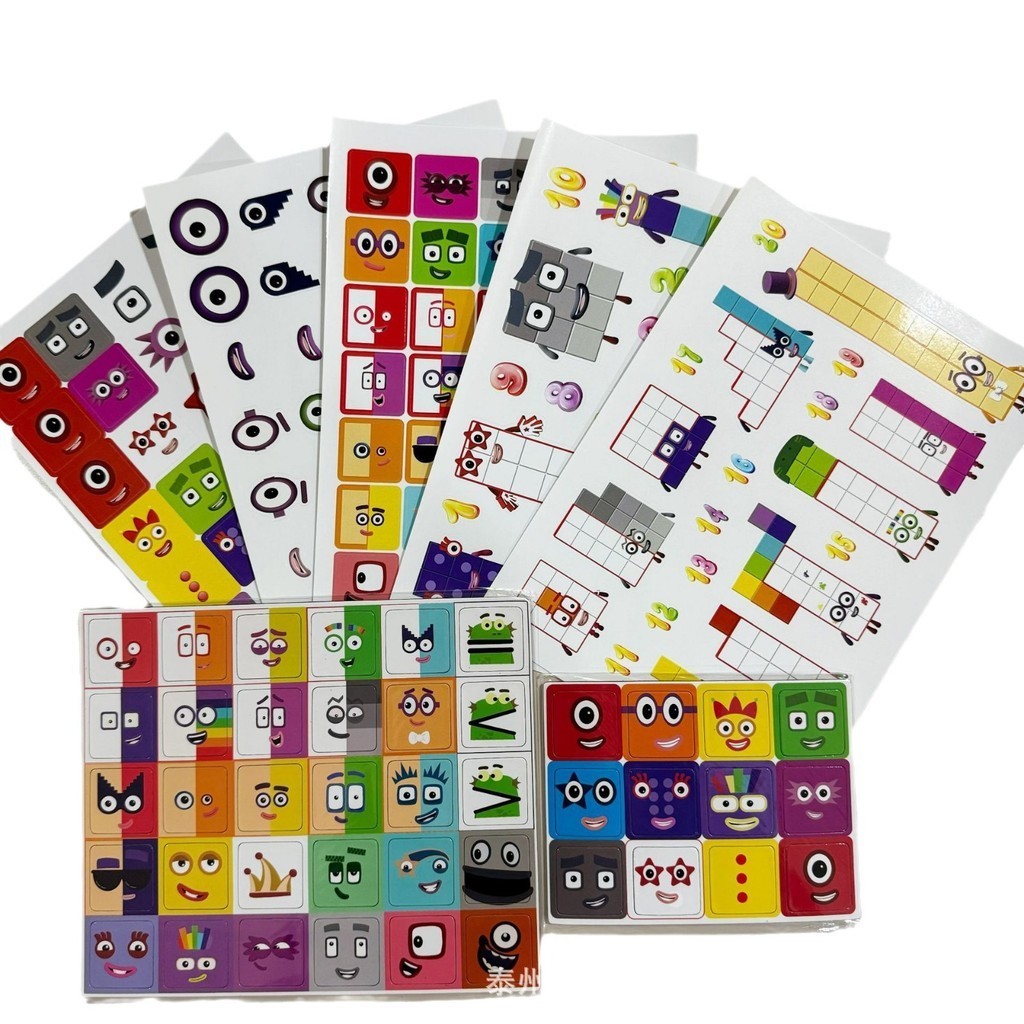 2 ซม. Numberblocks สติ๊กเกอร์อีโมติคอนดิจิทัล | คณิตศาสตร์ แผ่นแม่เหล็กนุ่มสามารถดูดซับได้ | แบบมีกาวในตัวฉีกแบบใช้คู่ | สติ๊กเกอร์ติดตู้เย็น/อุปกรณ์ตกแต่งสมุดมือ