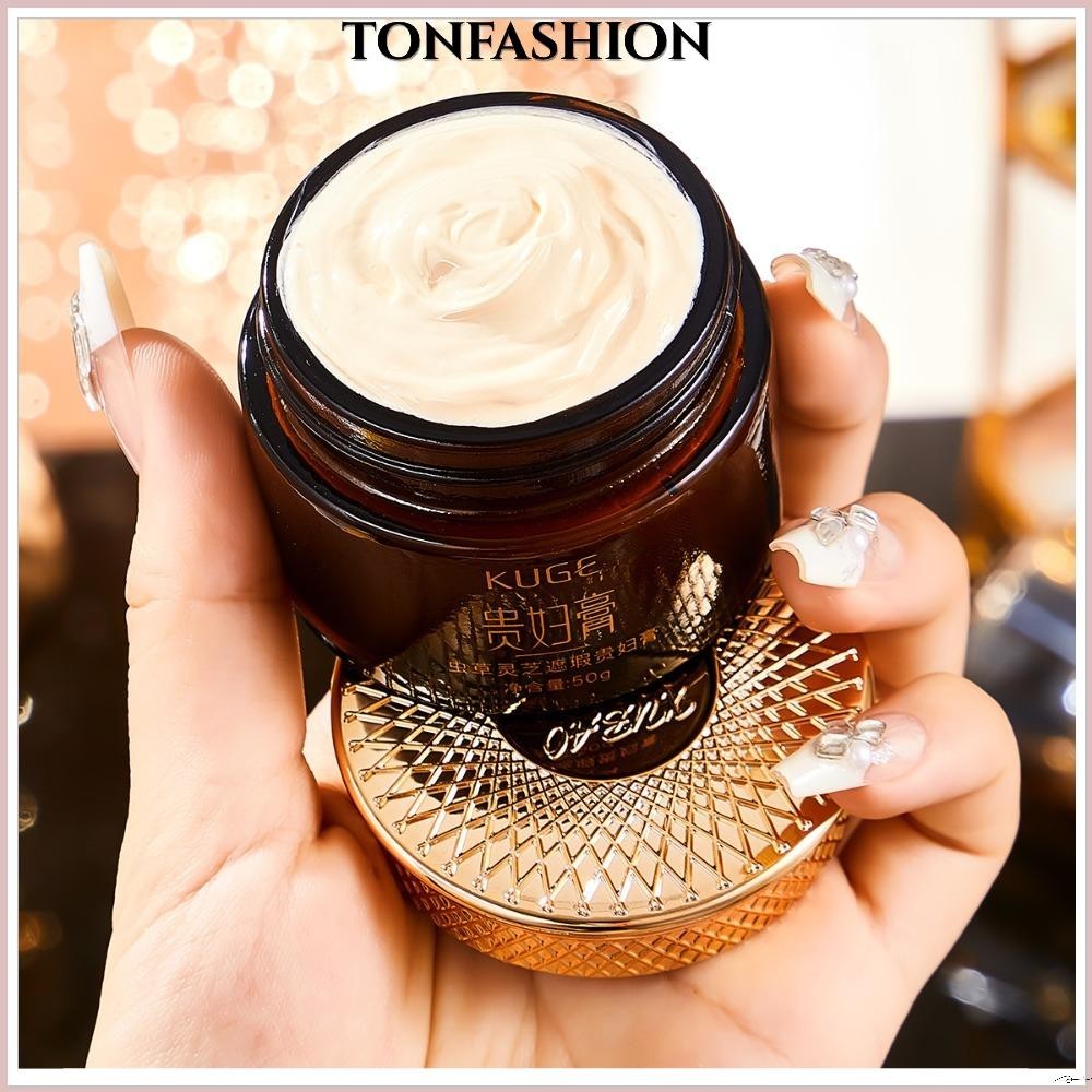 Tonfashion คอนซีลเลอร์, Cordyceps Moisturizing Lady Face Cream, ที่มีประสิทธิภาพ Fade Fine Lines Glossy Ganoderma Brightening Pore ที่มองไม่เห็นครีมผู้หญิงผิวหน้า