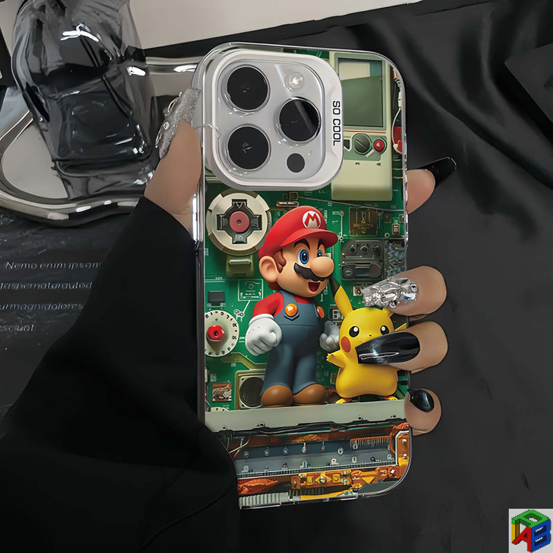 Pikachu Mario Apple 15/16promax เคสโทรศัพท์ Iphone14plus การ์ตูน 11/12/13pro อินเทรนด์ XS/XR ชาย 7/8Plus