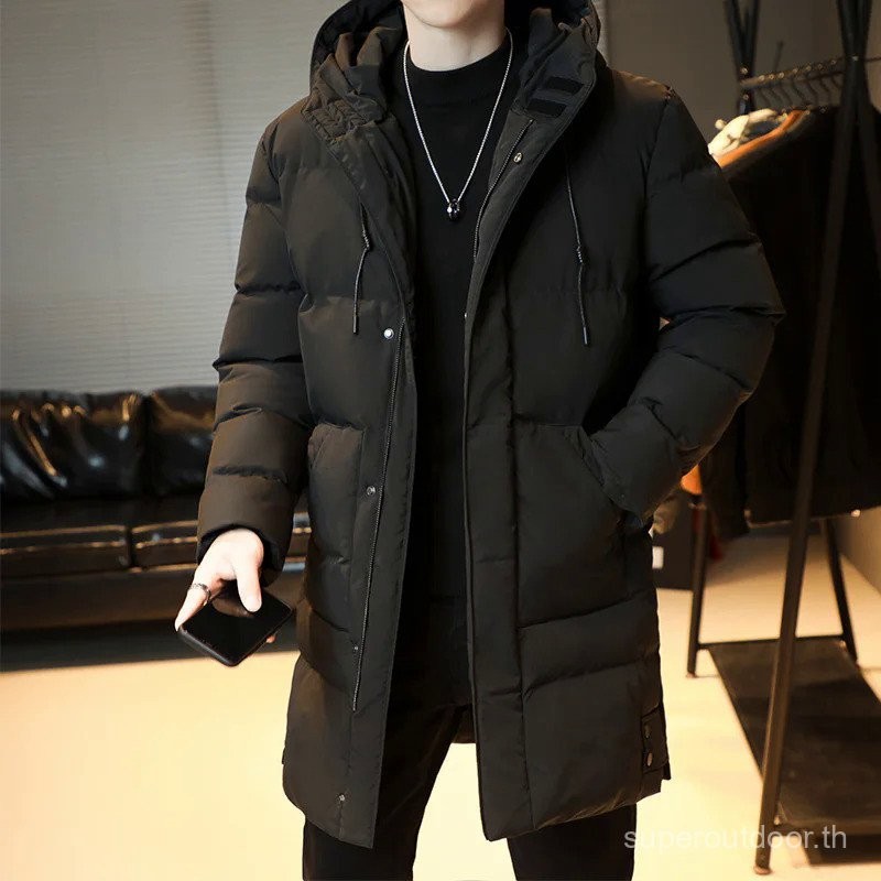 2024 Hood กันน้ำ Parkas ผู้ชายฤดูหนาวใหม่ที่อบอุ่นใหม่ยาวสบายๆหนาเสื้อแจ็คเก็ตผู้ชาย outwear VINTAGE กระเป๋า Parka JACKET kcl3
