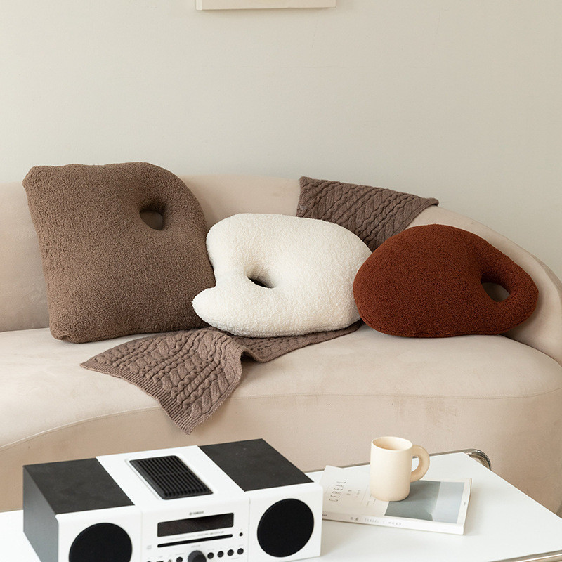 Dreamerhouse Creative หมอนรูปทรงพิเศษโซฟาสีทึบขนแกะ Bay Window พนักพิงหมอน Modern Simple เบาะเตียงหมอนโซฟา