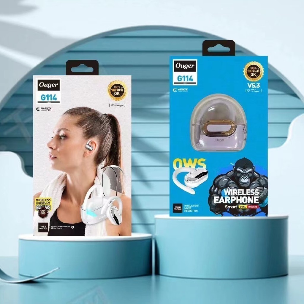 Ouger G114 หูฟังไร้สาย ใส่ออกกำลังกาย กันน้ำ เสียงดี ไมค์ชัด แบตอึด ควบคุมด้วยระบบสัมผัส Bluetooth 5