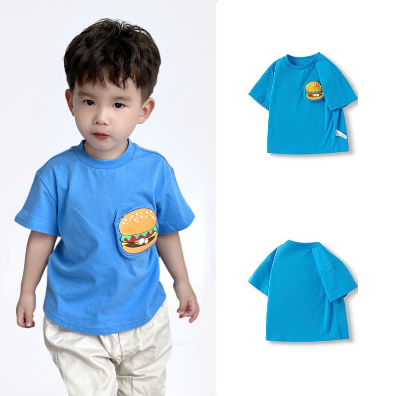 เสื้อยืดฤดูร้อนสไตล์ใหม่เด็กผ้าฝ้ายแท้ชายหญิงแขนสั้นทุกการแข่งขันด้านบนอินเทรนด์