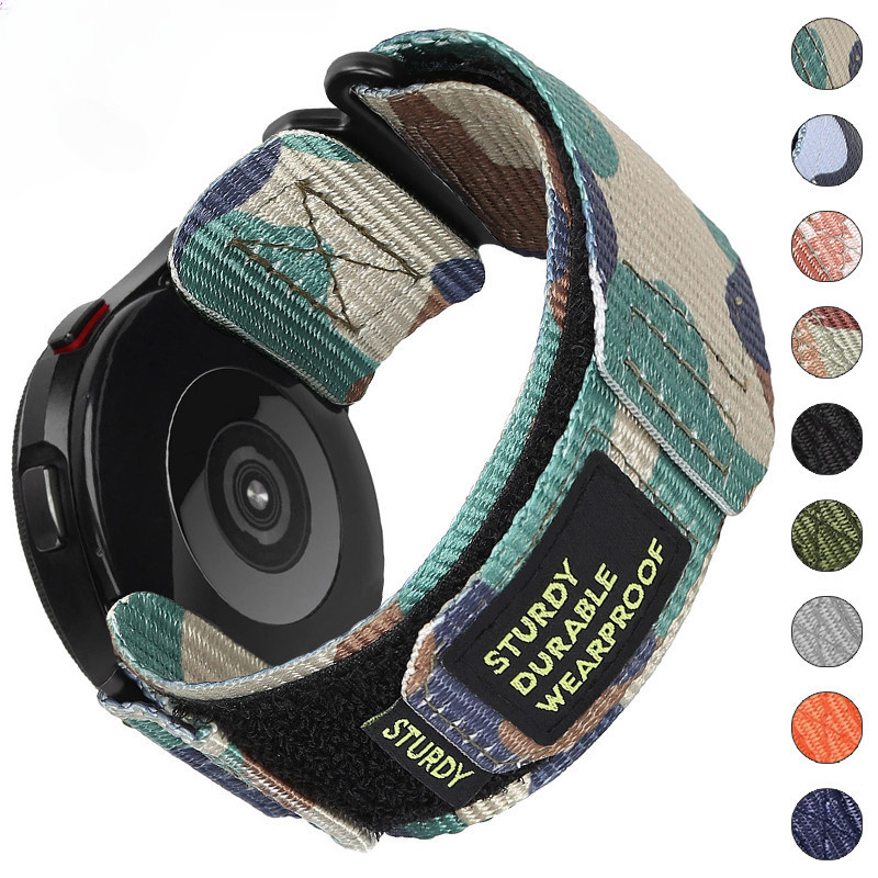 SAMSUNG สายไนล่อนยุทธวิธี สําหรับ Galaxy Watch7/6/5/4 ขนาด 22มม./20มม. ใช้ได้กับ 40มม./44มม. และรุ่น Classic 43/47มม. ห่วงกีฬา รองรับ Gear3