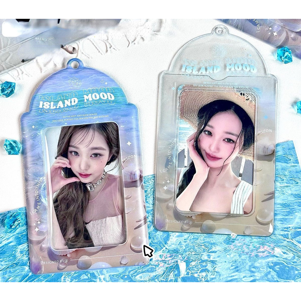Ins Island Emotions 3 นิ้วผู้ถือบัตรขนาดเล็ก Idol Display Organizer น่ารักผู้ถือ ID