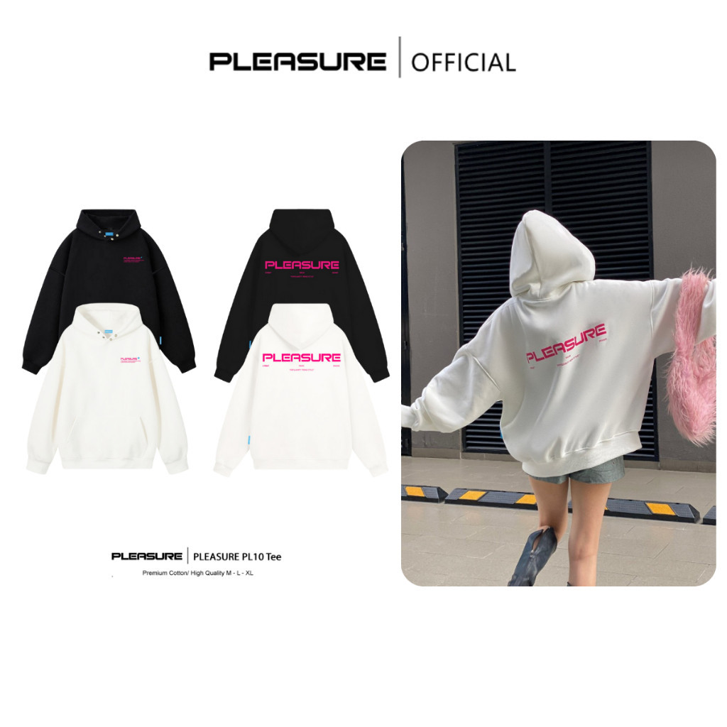 เสื้อฮู้ด PLEASURE ทรงหลวม ฮู้ด 2 ชั้น แขนพอง ผ้าคอตตอนพรีเมี่ยม 100% Local Brand PL06