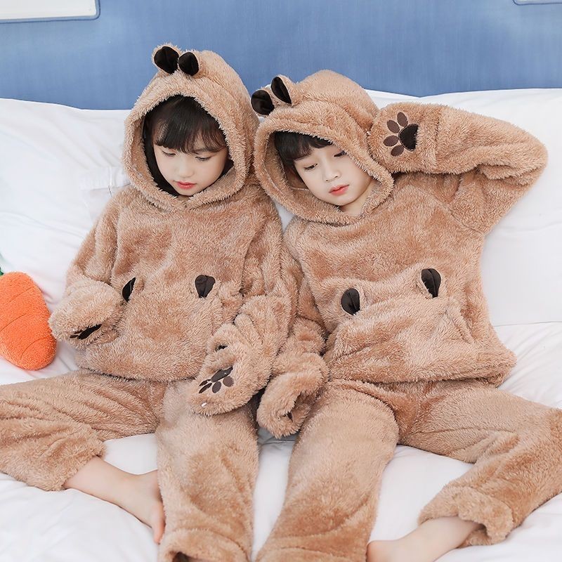 ขนแกะผ้าสักหลาดหนาแมวน่ารักขนแกะปะการัง Loungewear