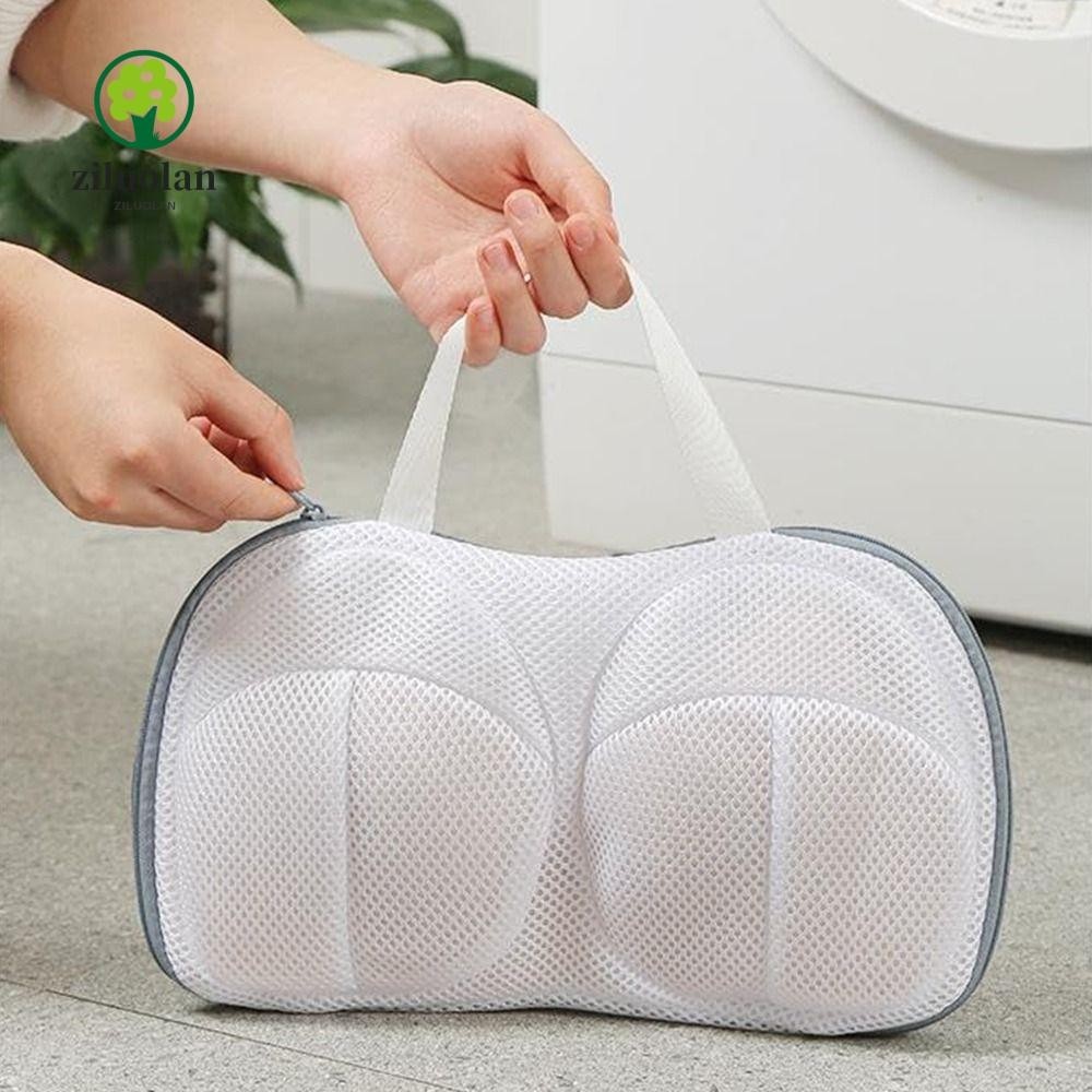 Ziluolan ถุงซักผ้าชุดชั้นใน, ป้องกันการเสียรูป Anti-Winding Bra ถุงตาข่าย, แบบพกพาระบายอากาศพร้อมที่จับ Bra|ล้างกระเป๋าบ้าน