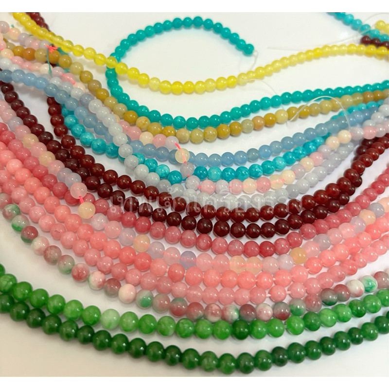 หินนำโชค หินสีนำโชค 6มิล เส้นยาว 60 เม็ด SALE เกรดAAA ส่ง50