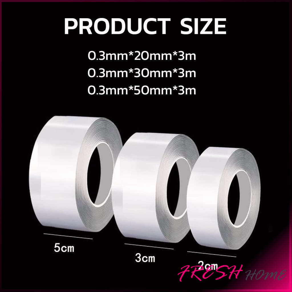 Fresh เทปอะคริลิคใส กันน้ํา กันเชื้อรา มีกาวในตัวาหรับอ่างล้างจาน ห้องน้ํา ห้องครัว หน้าต่าง Transparent tape - รูปที่ 6