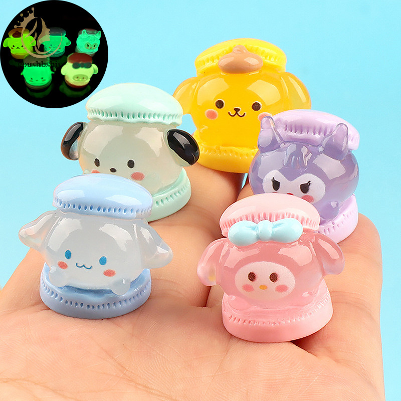 [goushbshiy] 3d Luminous Sanrio เครื่องประดับ Kuromi Pochacco Cinnamoroll Melody รถเดสก์ท็อปตกแต่ง DIY เคสโทรศัพท์ Hairpin อุปกรณ์เสริม TH