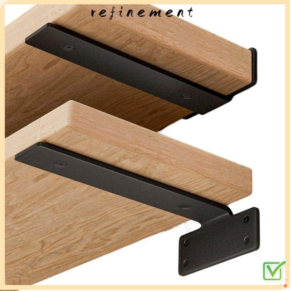Refinement ชั้นวางของ เหล็กหล่อ เคลือบสีดํา ติดผนัง ชั้นวางของลอยน้ํา รองรับชั้นวางของ โลหะ สําหรับงานหนัก
