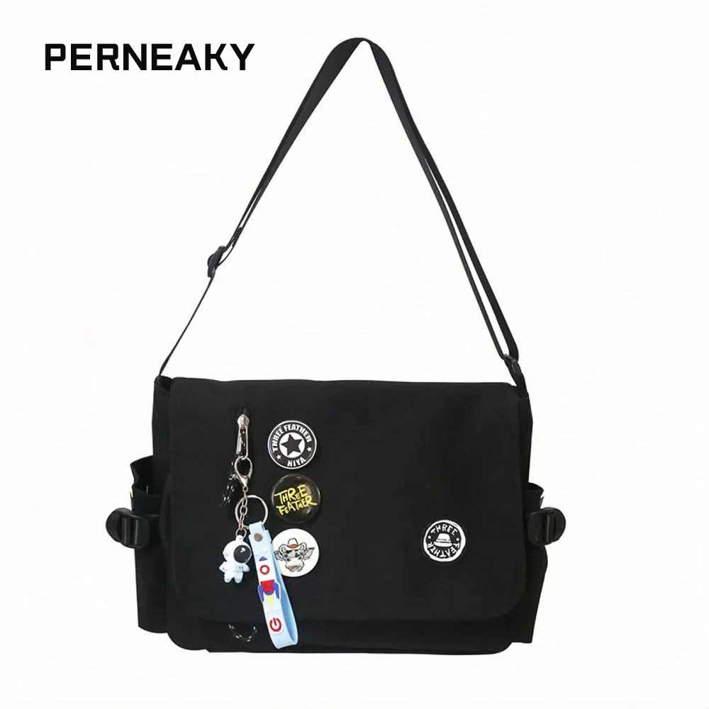 PERNEAKY กระเป๋านักเรียนนักเรียน, กระเป๋าสะพายข้างไนลอนกันน้ําระบายอากาศ