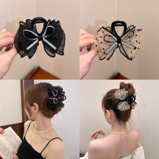 2024 Summer Bow Polka Dot Mesh Puff Grip