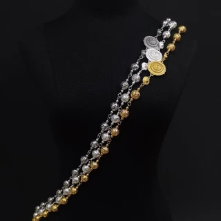 Vintage Jewelry สังวาลย์ สีเงิน ชุดไทย ประดับ ลูกปัด สร้อยคอแฟชั่น ผู้ใหญ่
