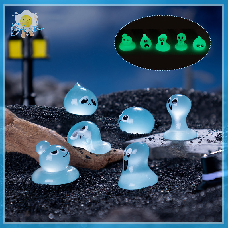 [InthehotT] 8 ชิ้น Luminous Water Spirit ตุ๊กตารุ่น Luminous เครื่องประดับรถ Micro Landscape Decor เครื่องประดับเดสก์ท็อปบ้านตุ๊กตาฉากตกแต่งของเล่น [ใหม่]