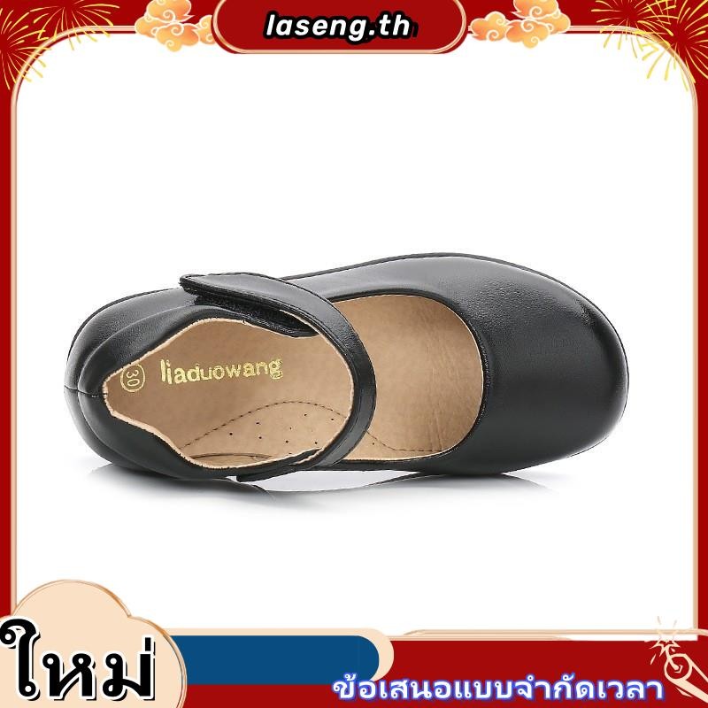 รองเท้าหนัง รองเท้านักเรียน สไตล์เจ้าหญิง สีดํา สีขาว เหมาะกับฤดูใบไม้ผลิ และฤดูใบไม้ร่วง สําหรับเด็กผู้หญิง นักเรียนประถม